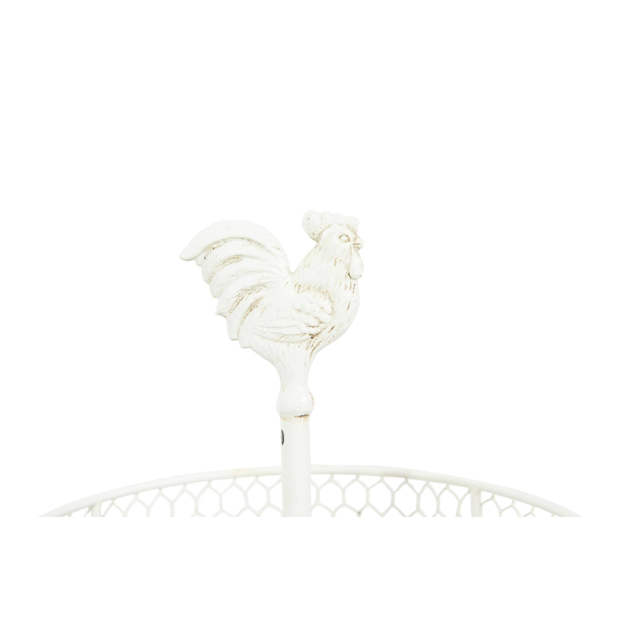 Hello Honey® 18.5" 2-Tier Wood & Metal Round Trays With Rooster Top